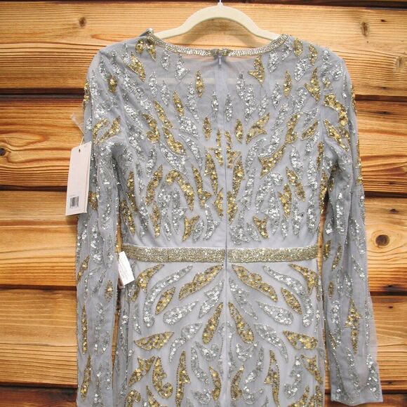 MAC DUGGAL 5124  Beaded Long Sleeve Evening Gown Dress - Picture 11 of 13